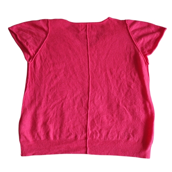 Brodie Cashmere Short Sleeve Sweater Small Pink - Picture 2 of 12